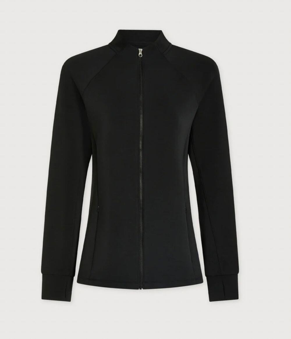 NWT Varley Hayden Zip Through Midlayer Athleisure Jacket Sweatshirt Black XS